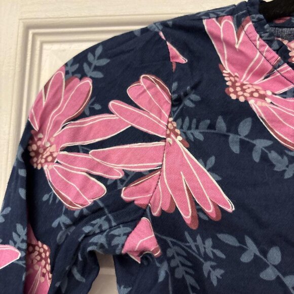 Carter’s Girls Blue Dress Pink Floral Print Size 8 Long Sleeve Cotton Viscose - Picture 6 of 8